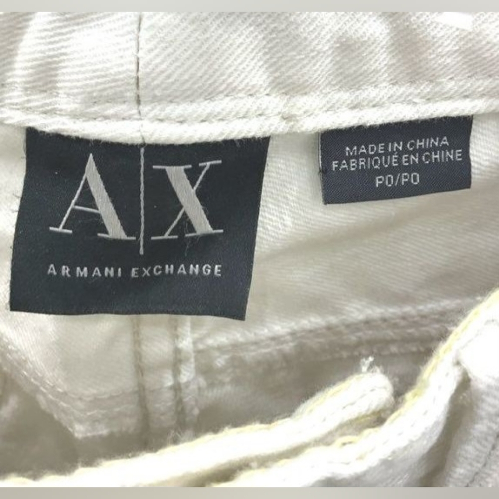 NEW Armani Exchange Designer P0 White Distressed Low Rise Skinny Jeans Sz P0 - Picture 3 of 5